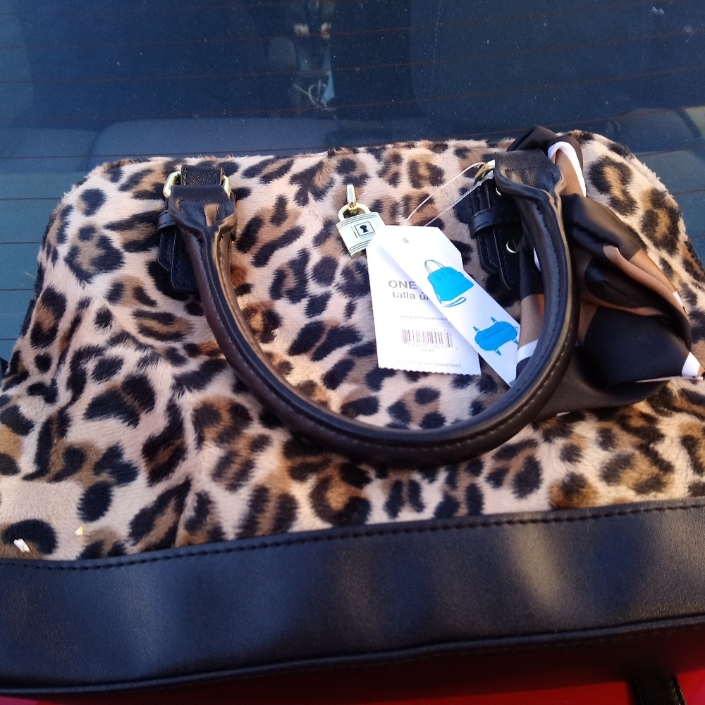 Time and try leopard pattern purse brand new